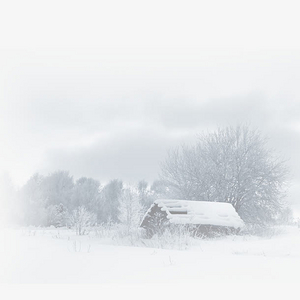 冬季圣诞白色小雪屋